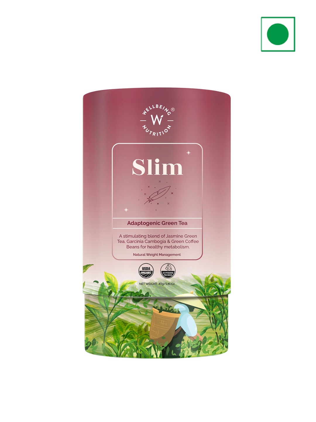 

Wellbeing Nutrition Slim Adaptogenic Green Tea - 40gms, Na