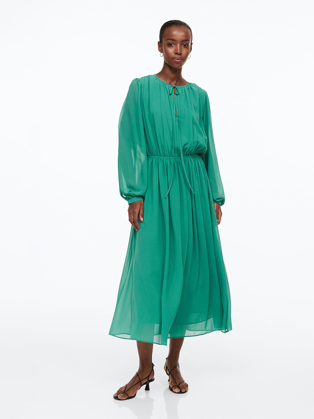 

H&M Gathered Dress, Turquoise blue