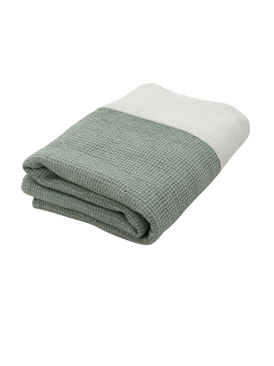 

Doctor Towels Green & White Colourblocked 350 GSM Waffle Design Bath Towel With Gift Box