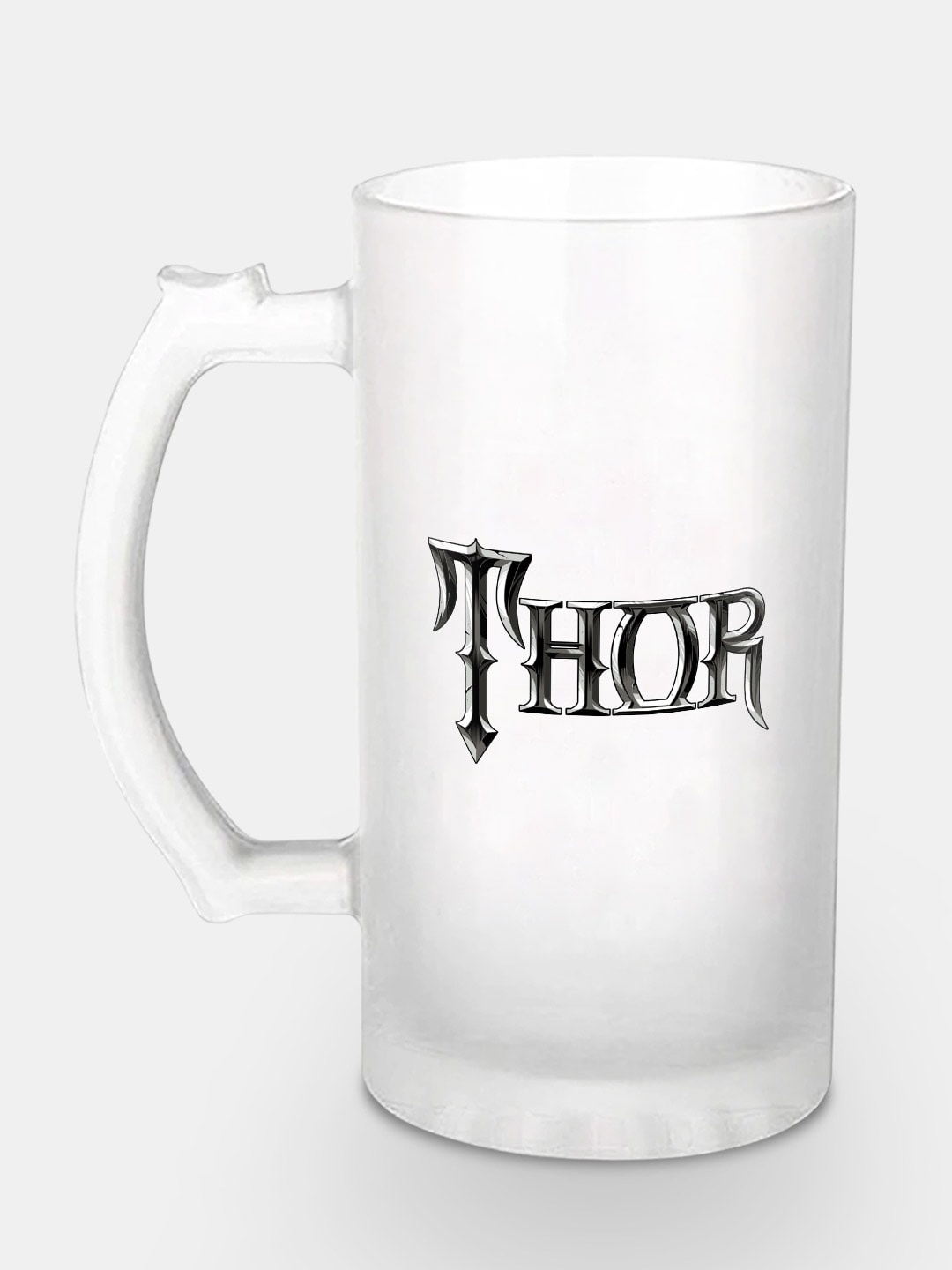 

macmerise Transparent & Black Printed Glass Matte Mug 475 ML