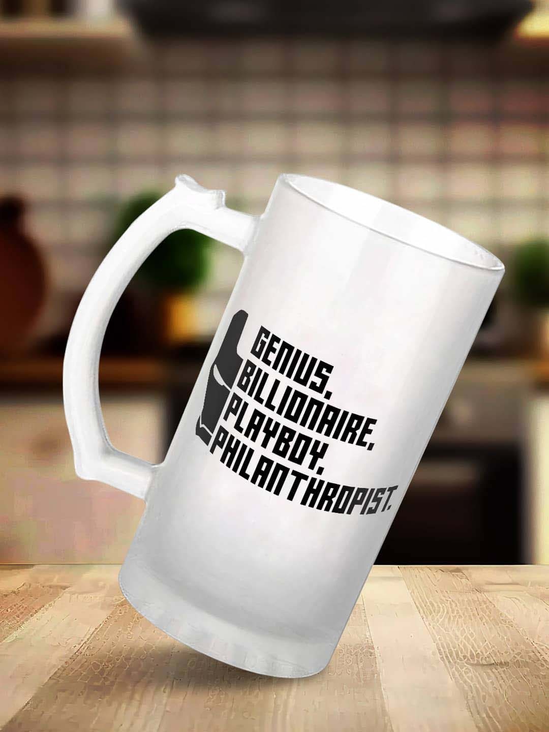 

macmerise Marvel Transparent & Black Printed Glass Matte Mugs 475 ml