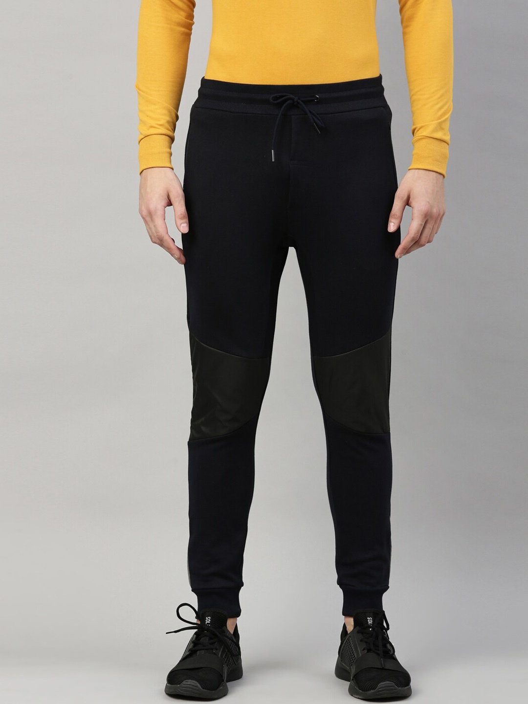 

Proline Men Mid-Rise Cotton Joggers, Navy blue