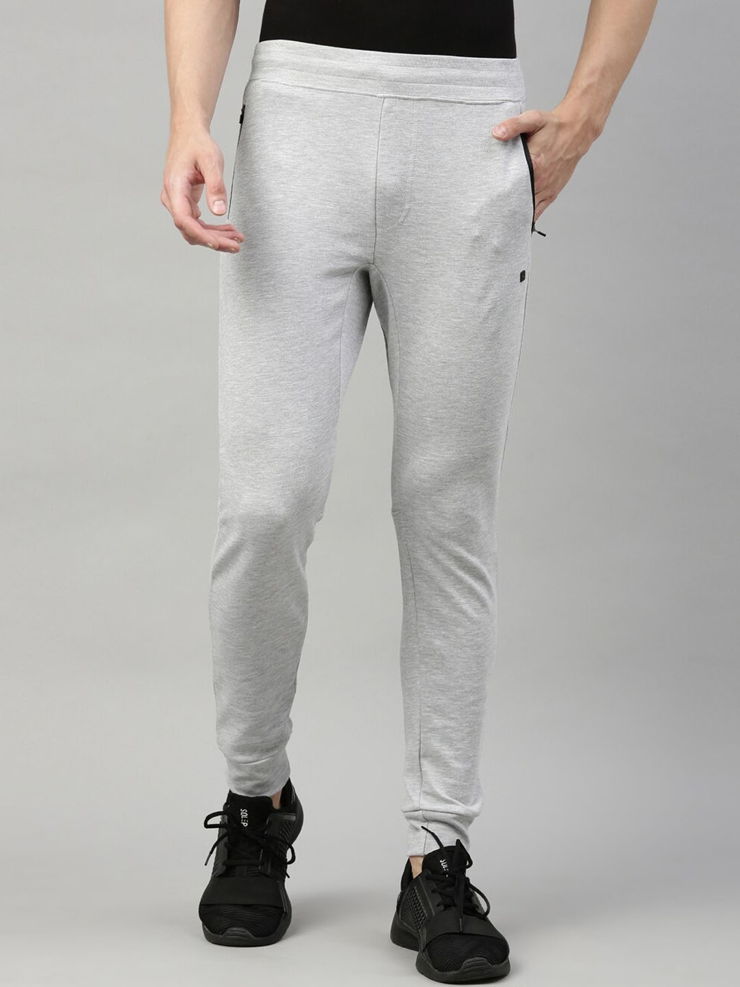 

Proline Men Mid-Rise Cotton Joggers, Grey