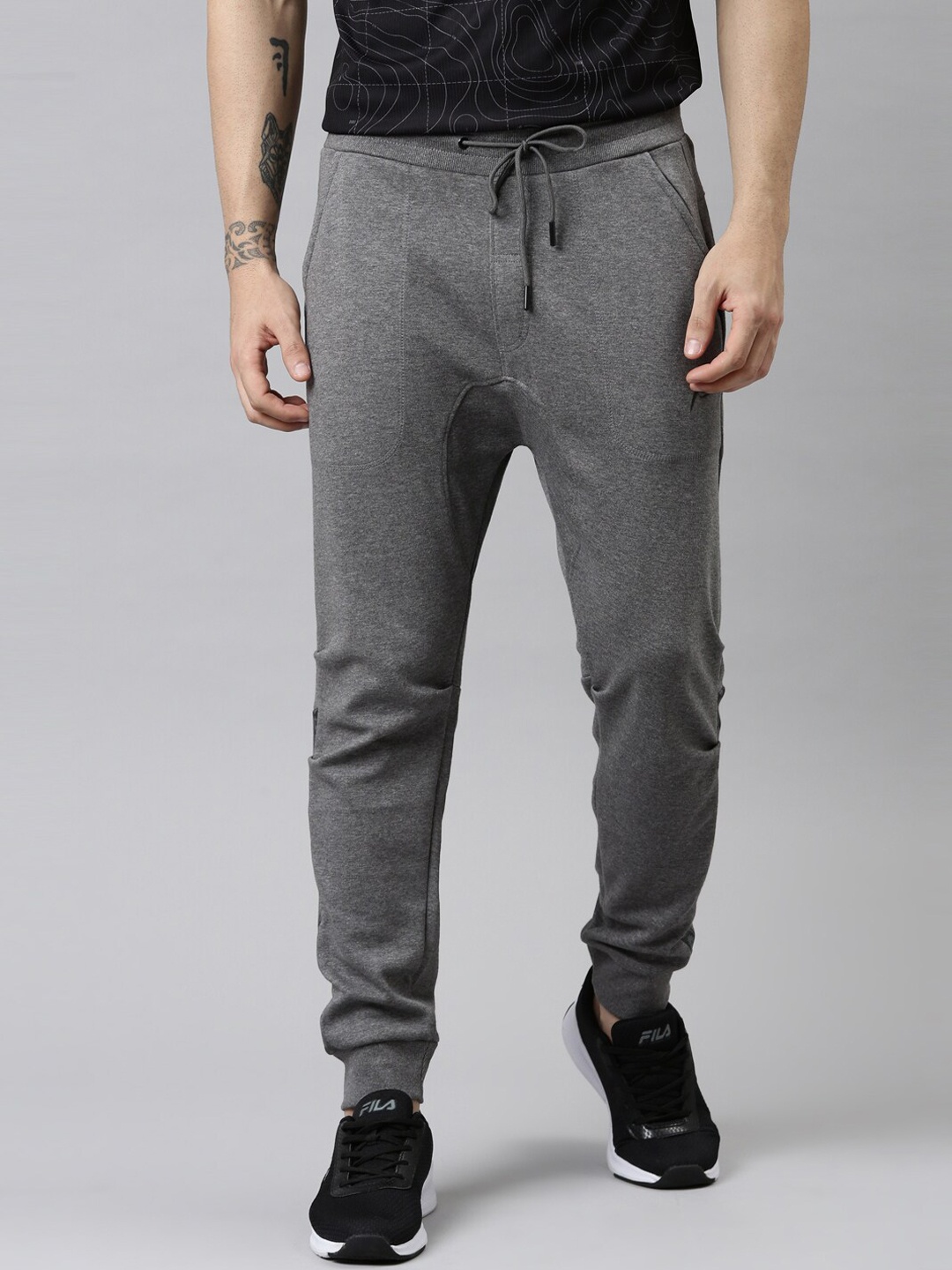 

Proline Men Mid-Rise Cotton Joggers, Grey