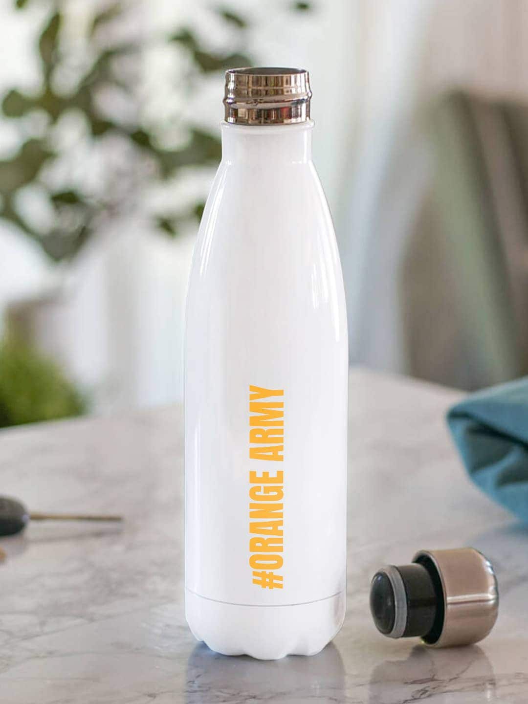 

macmerise White Leak Proof Sunrisers Hyderabad Logo Stainless Steel Water Bottle 500 ml