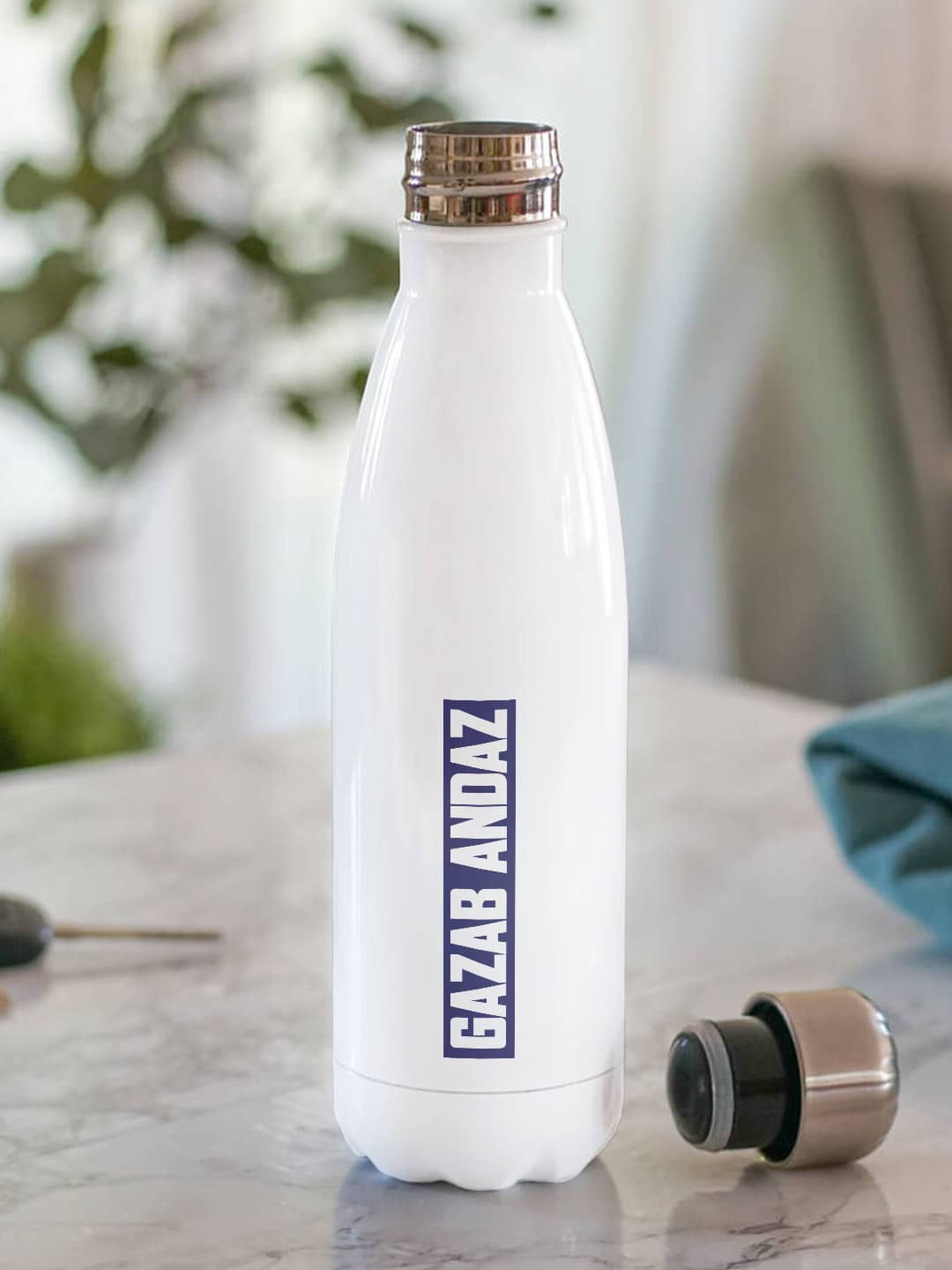 

macmerise Leak Proof Lucknow Super Giants Gazab Andaz Design Steel Water Bottle 500ml, White