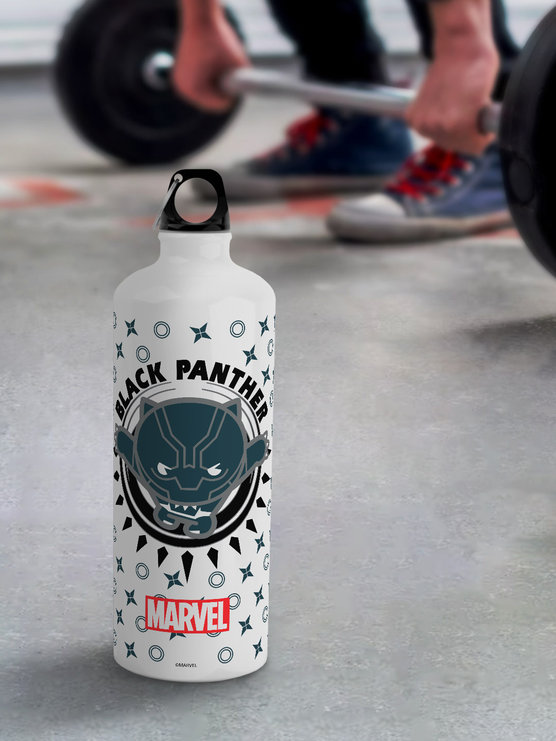 

macmerise Marvel White Leak Proof Kawaii Panther Design Aluminium Water Bottle 750ml