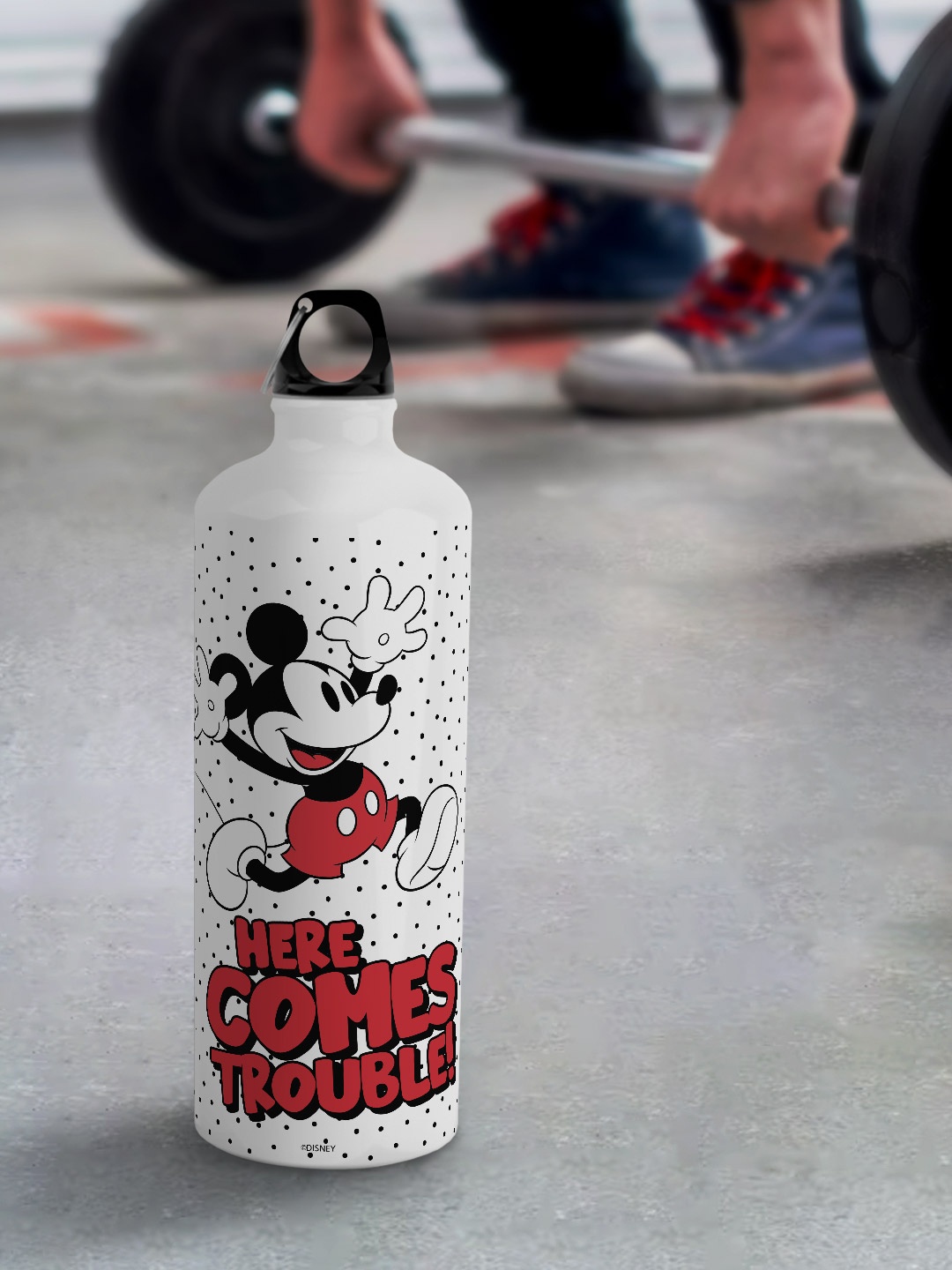 

macmerise Disney White Leak Proof Mickey Brings Trouble Aluminium Water Bottle 750ml