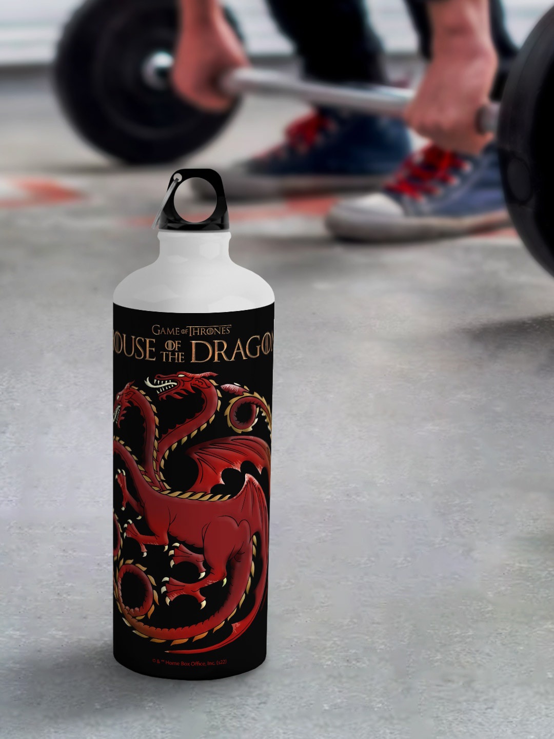 

macmerise White Leak Proof Dragon Sigil Design Aluminium Water Bottle 750ml