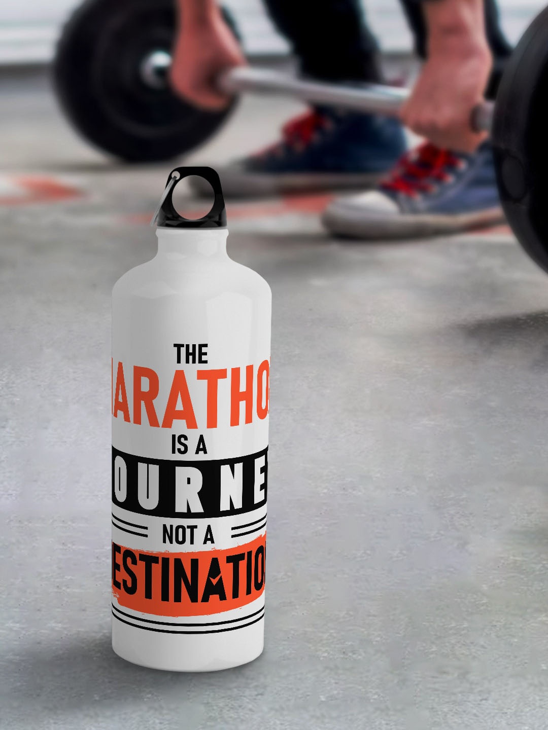 

macmerise Leak Proof Marathon Journey Design Aluminium Water Bottle 750 Ml, White