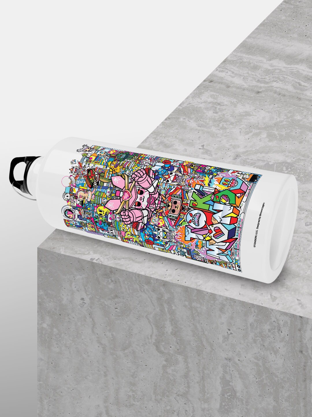 

Macmerise White 2 Pieces Leak Proof TD Tokimondo Design Aluminium Water Bottles 750 Ml