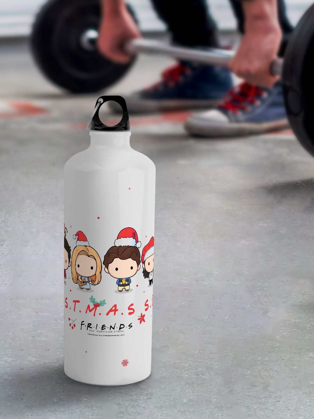 

macmerise White Friends Squad Christmas Design Aluminium Leak Proof Water Bottle 750 ML