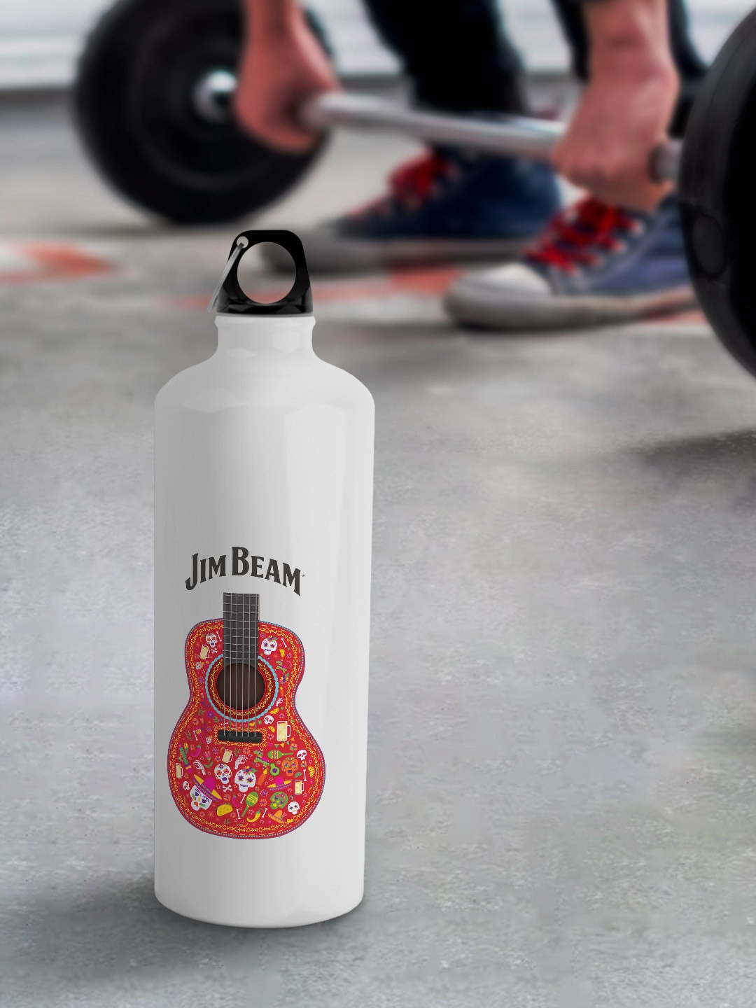 

macmerise White Leak Proof Jim Beam Guitar Design Aluminium Water Bottle 750 ml