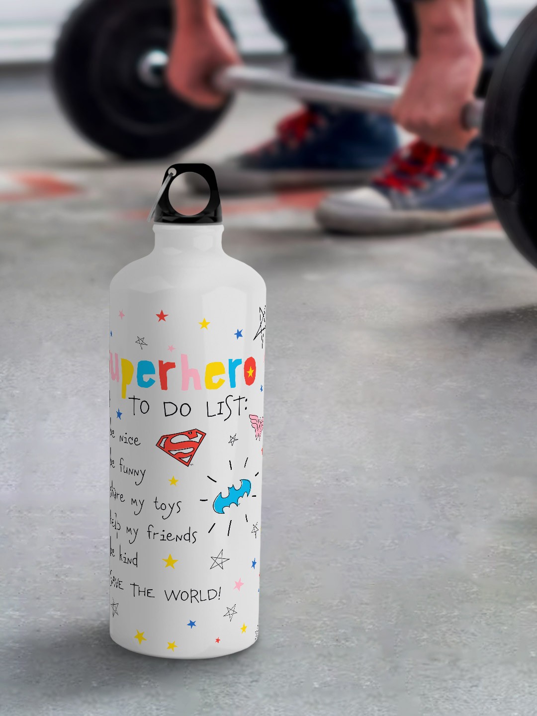 

macmerise DC Comics White Leak Proof Superhero Design Aluminium Water Bottle 750 ml