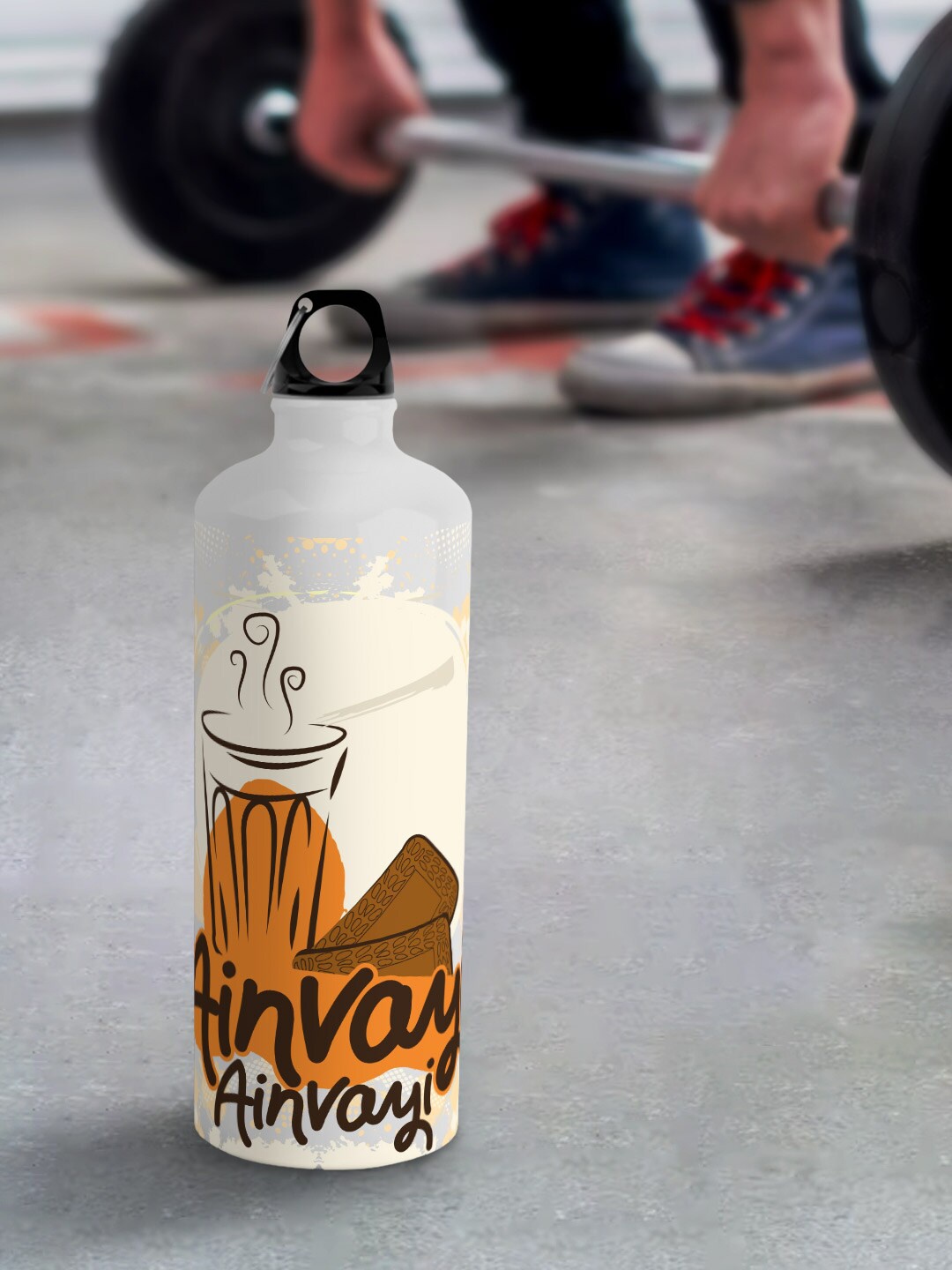 

macmerise White Leak Proof SM Ainvayi Design Aluminium Water Bottle 750 Ml
