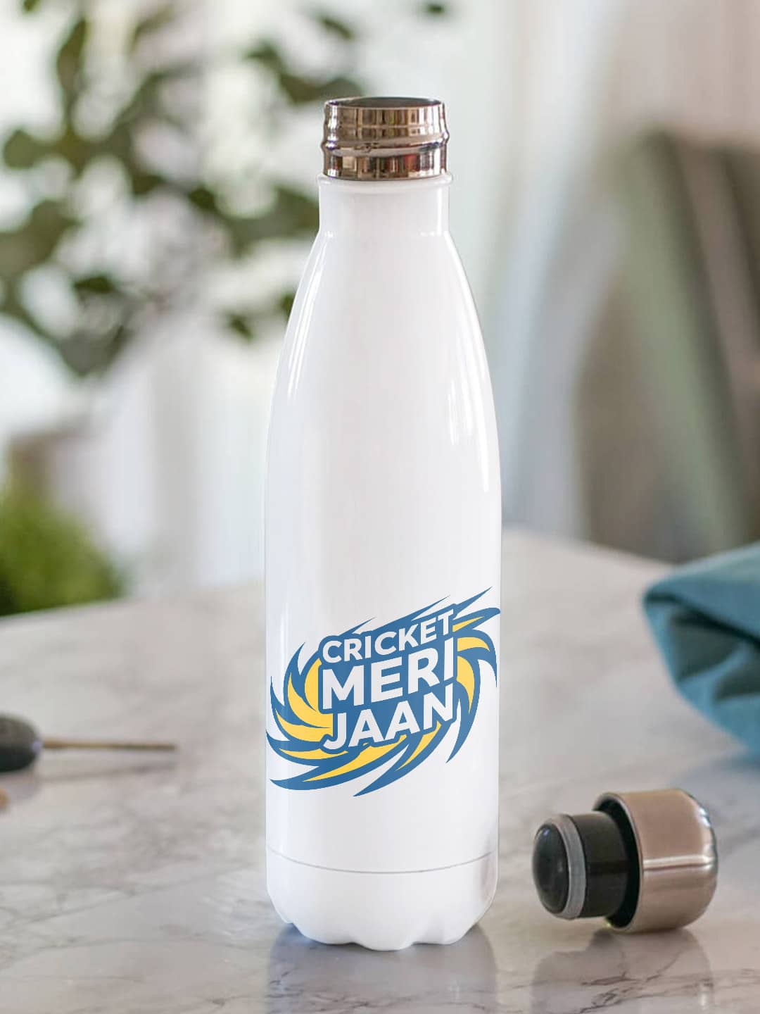 

macmerise White Leak Proof Mumbai Indians Logo Design Stainless Steel Water Bottle 500 ml
