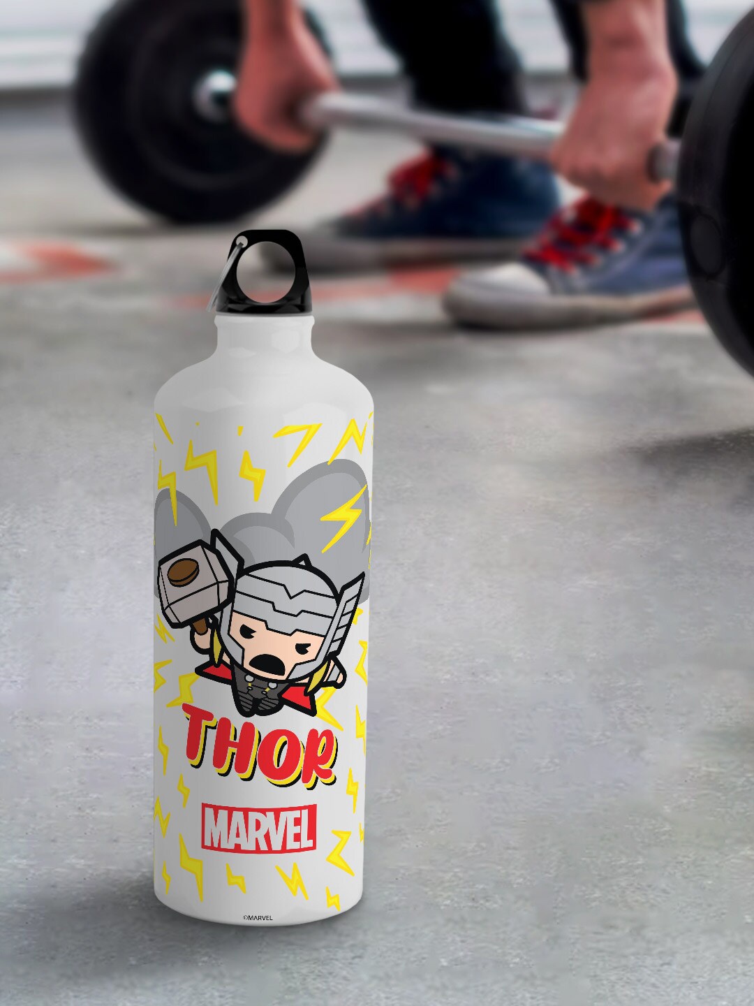 

macmerise Marvel Kawaii God of Thunder Design Aluminium Water Bottle 750 Ml, White