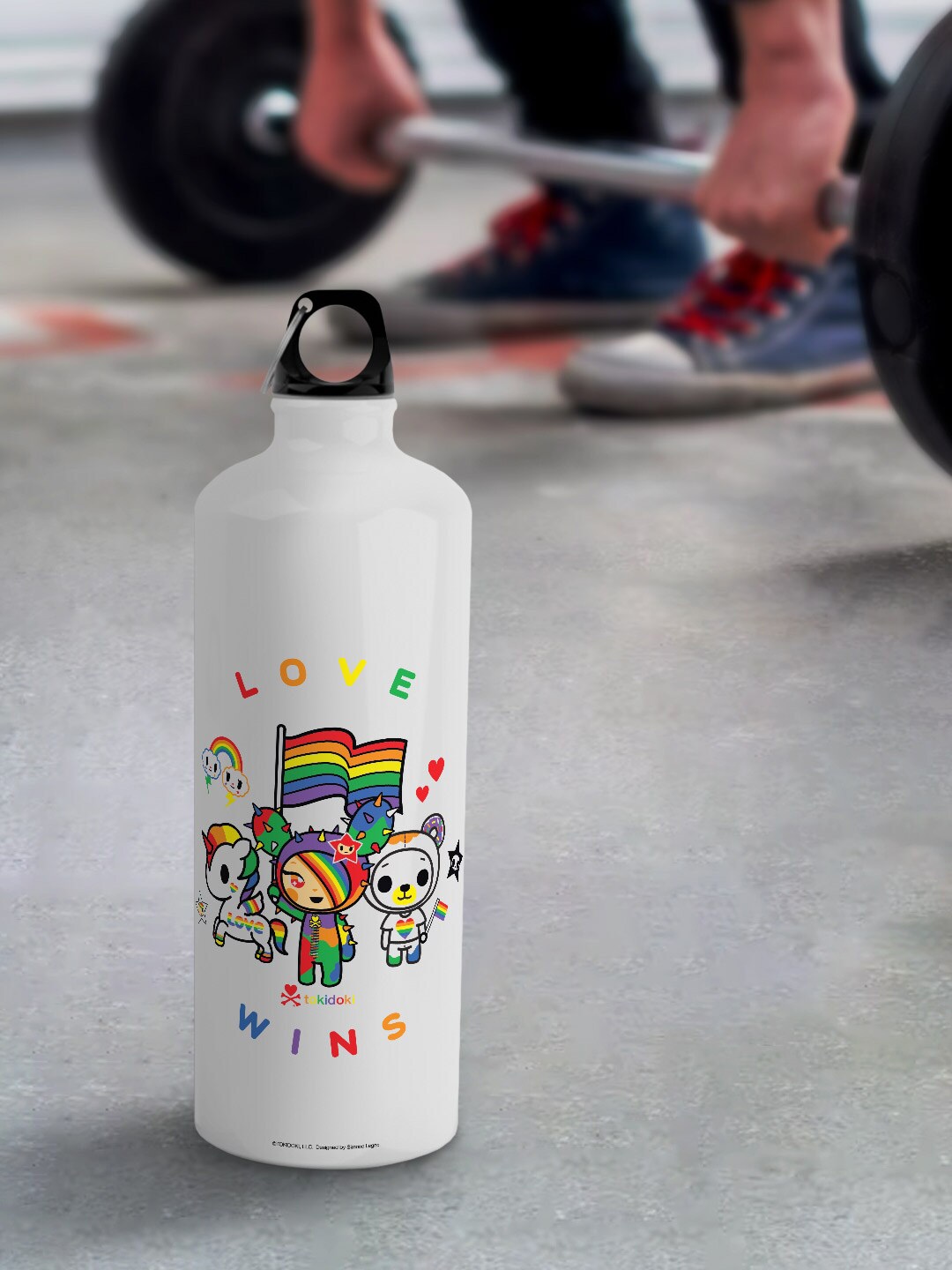 

macmerise Leak Proof TD Love Wins Design Aluminium Water Bottle 750 ml, White