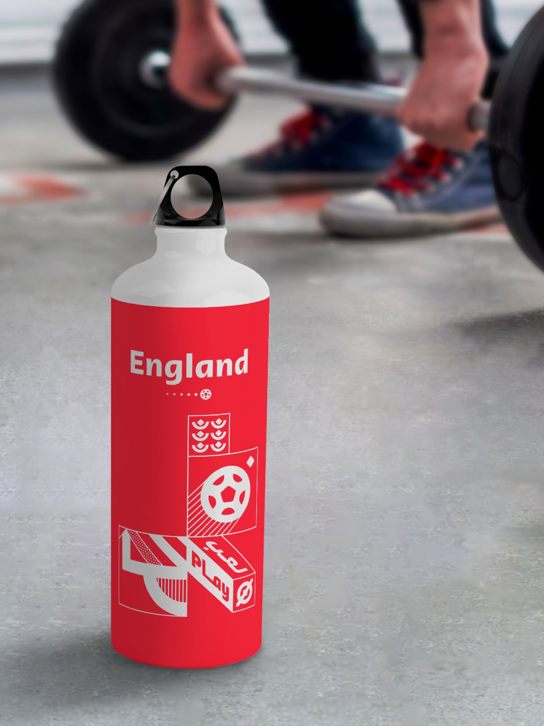 

macmerise Leak Proof White & Red FIFA England Design Aluminium Water Bottle 750 ml
