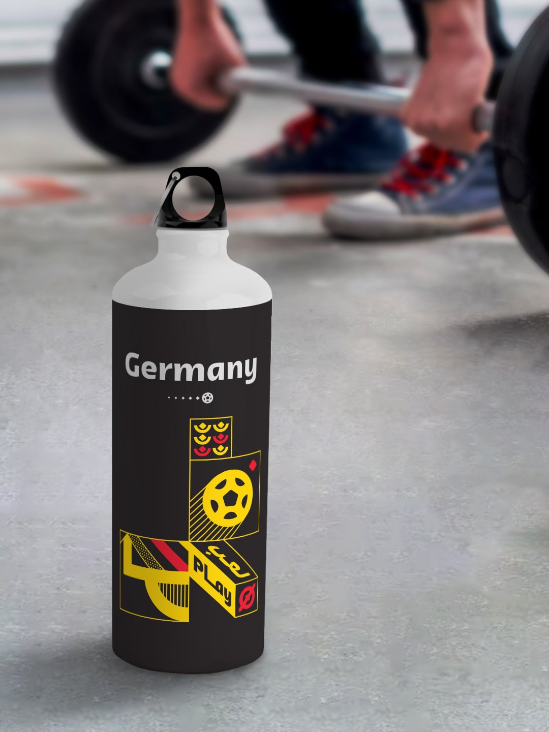 

macmerise Leak Proof White & Black FIFA Germany Design Aluminium Water Bottle 750 ml