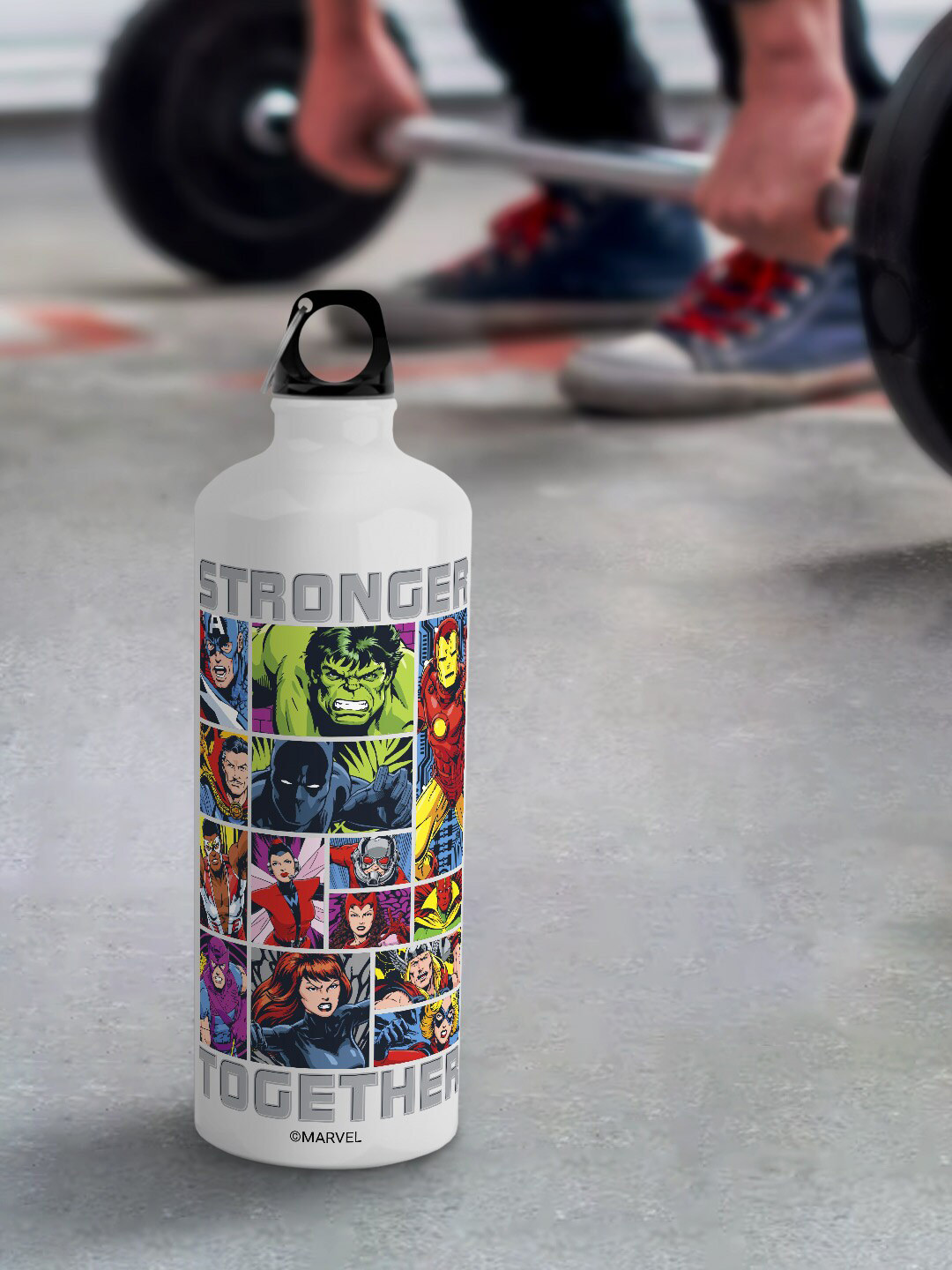 

macmerise White Marvel Leak Proof Avengers Stronger Together Aluminium Bottle 750 ML