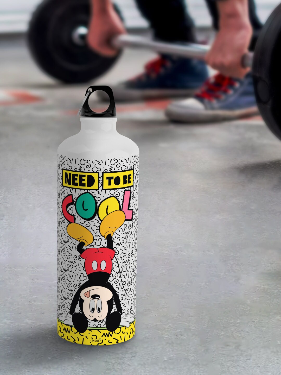 

macmerise Disney White Leak Proof Be Cool Mickey Design Aluminium Water Bottle 750 ml