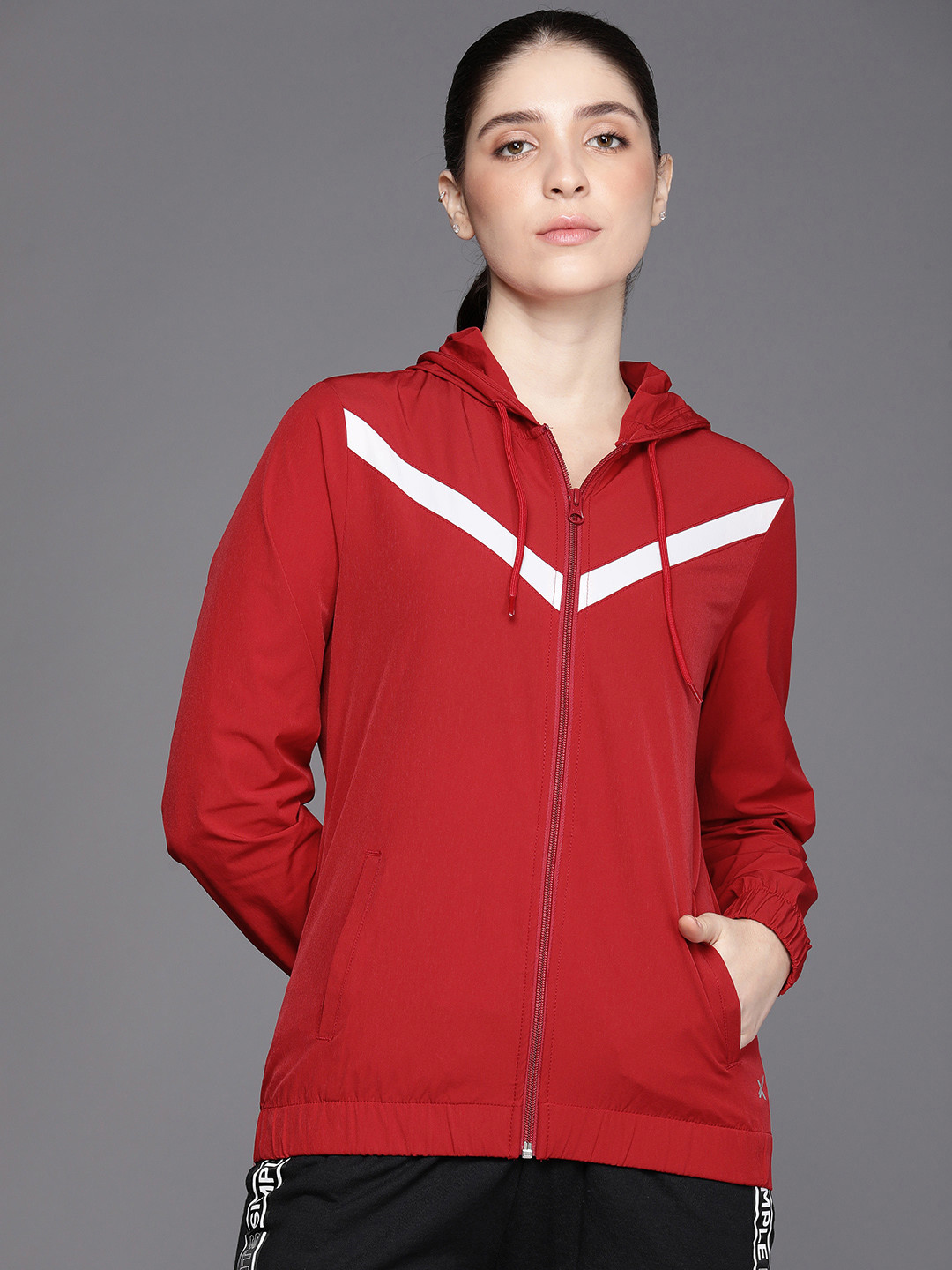

HRX by Hrithik Roshan Women Solid Rapid-Dry Running Sporty Jacket, Red