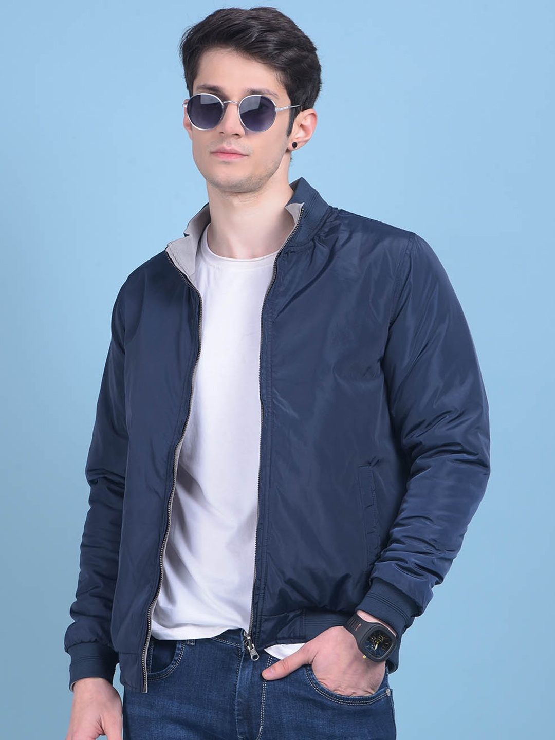 

Crimsoune Club Lightweight Reversible Bomber Jacket, Navy blue