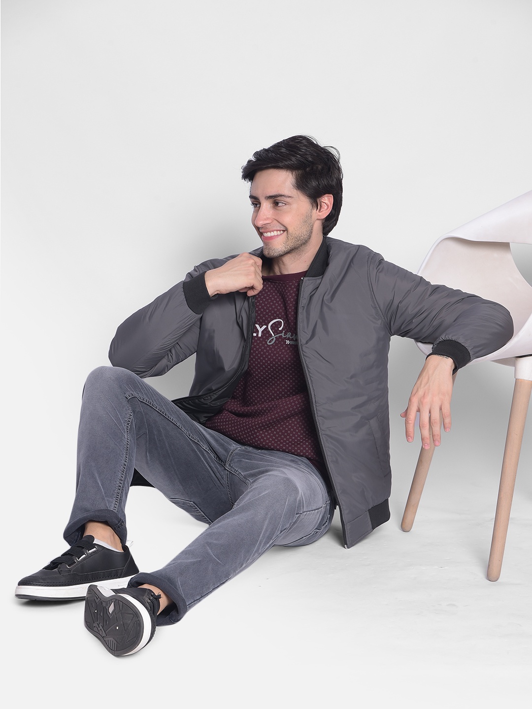 

Crimsoune Club Lightweight Reversible Bomber Jacket, Black