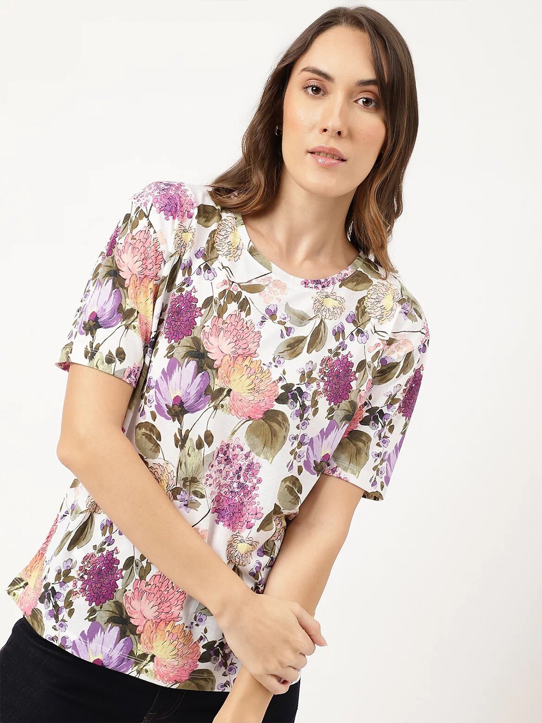 

Marks & Spencer Floral Printed Top, White