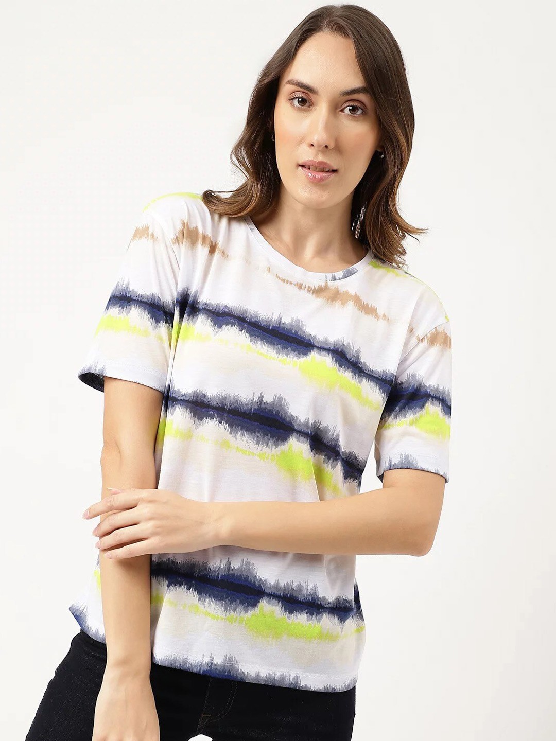 

Marks & Spencer Tie and Dye Printed Relaxed Fit T-shirt, White