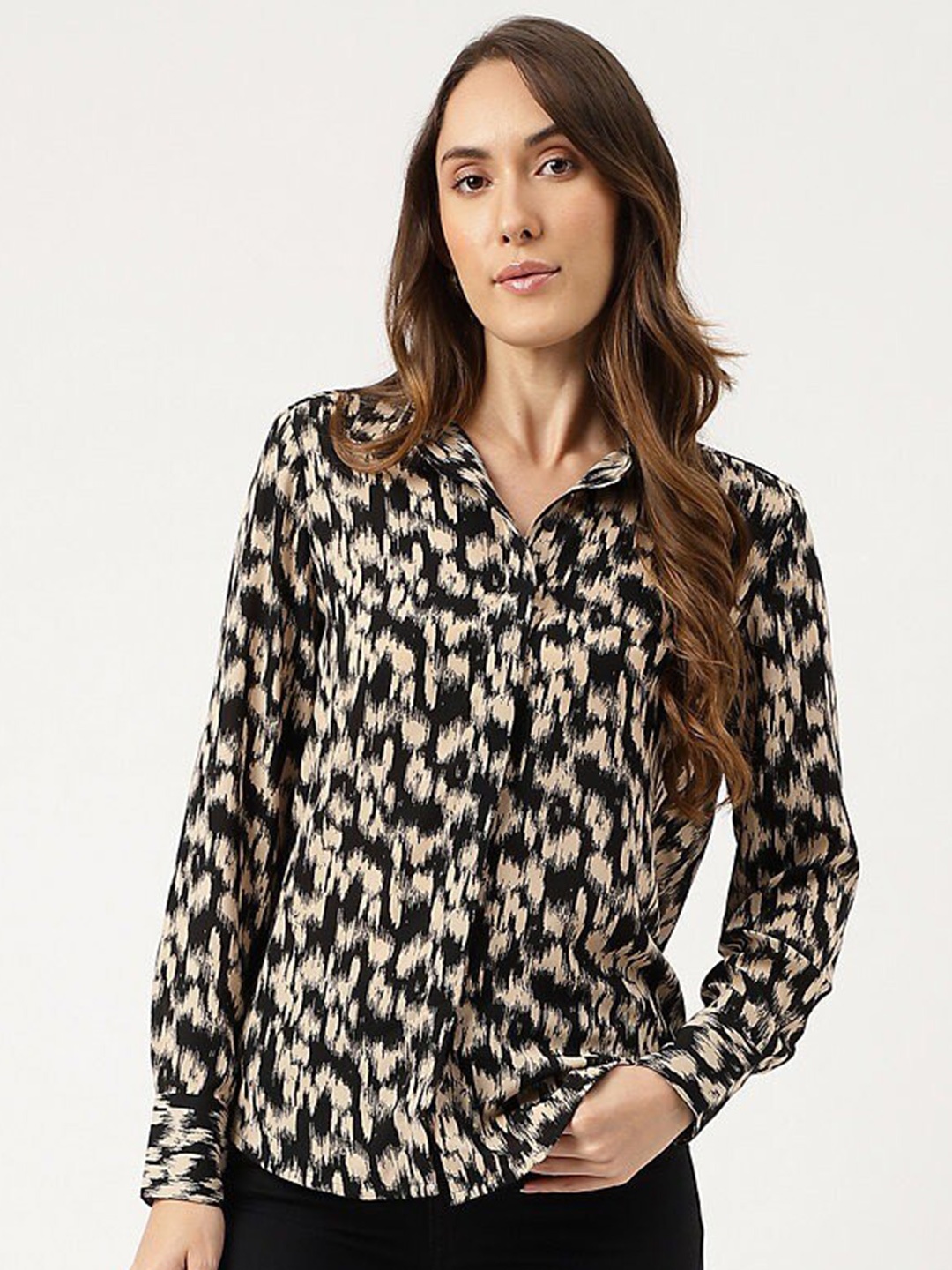 

Marks & Spencer Abstract Printed Casual Shirt, Black