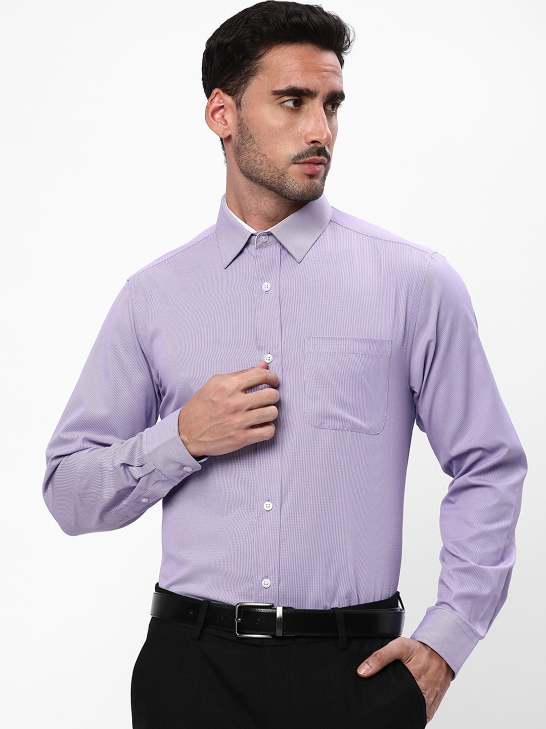 

R&B Opaque Casual Shirt, Purple