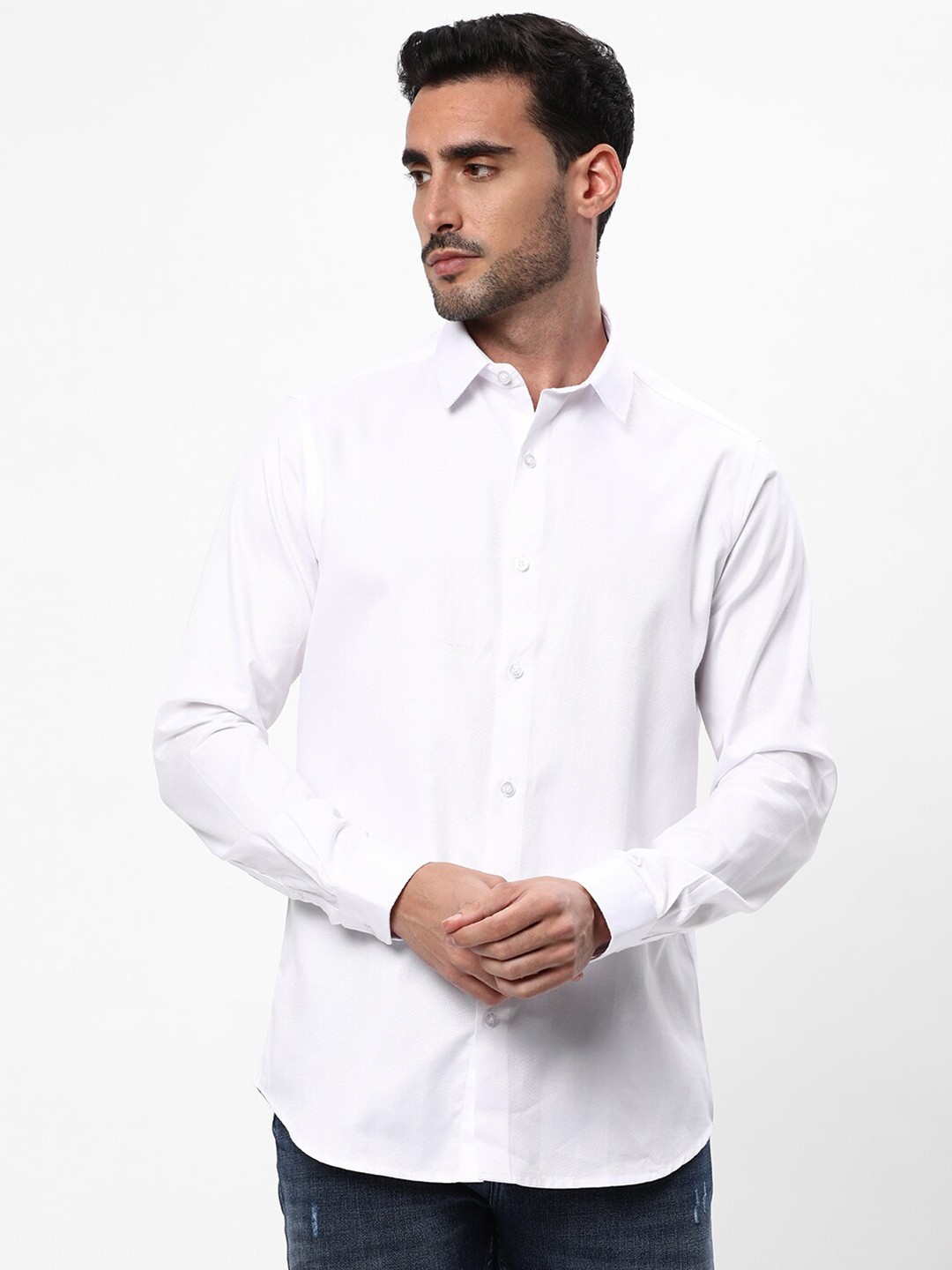 

R&B Opaque Casual Shirt, White