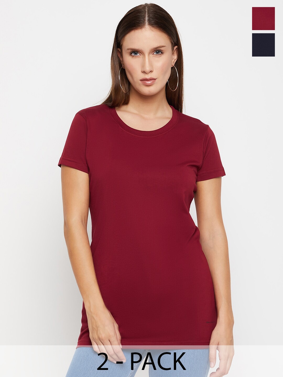 

Okane Pack Of 2 Round Neck Regular Fit T-shirt, Red