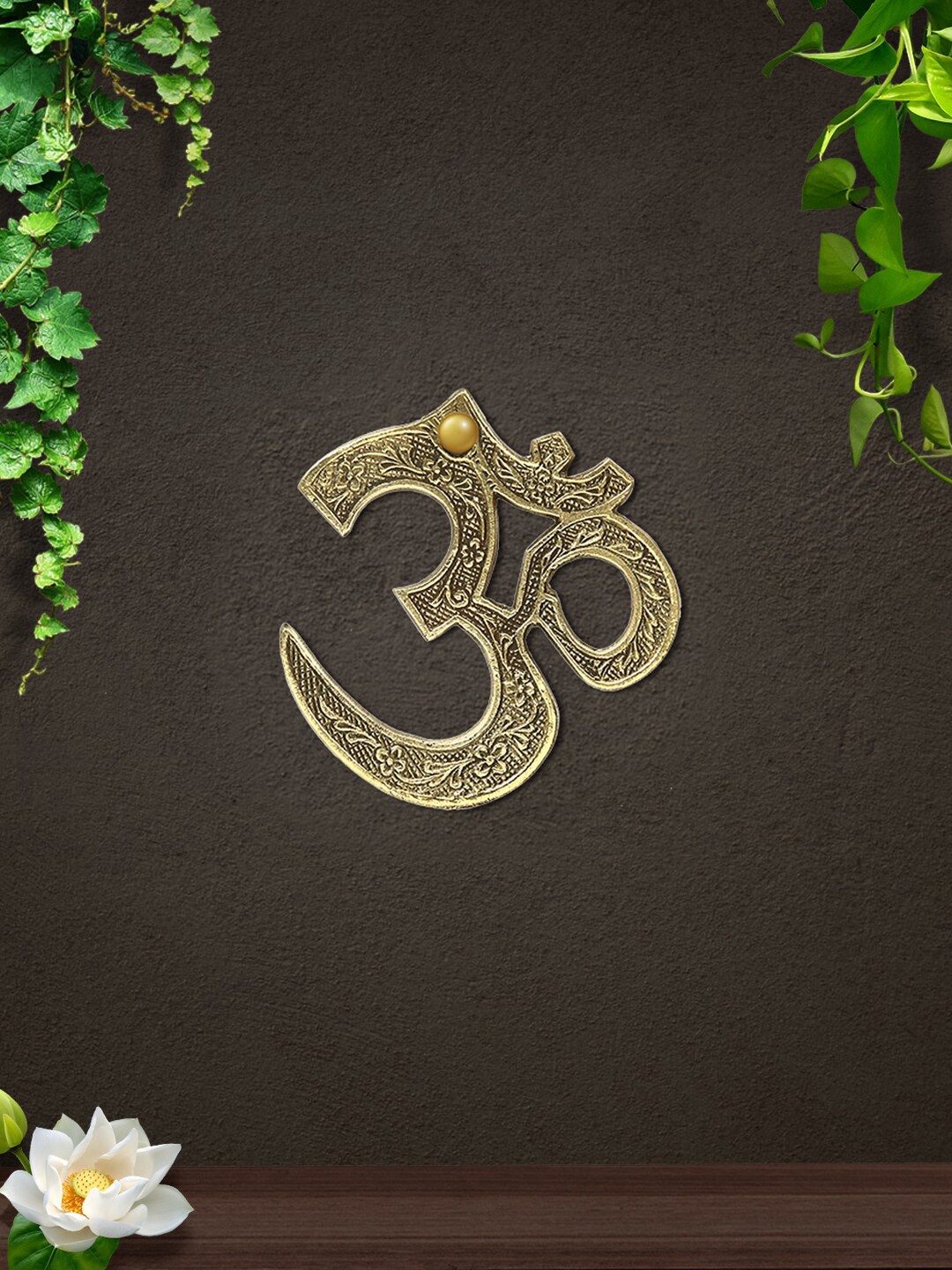 

Imli Street Gold Toned Om Carved Wall Hanging