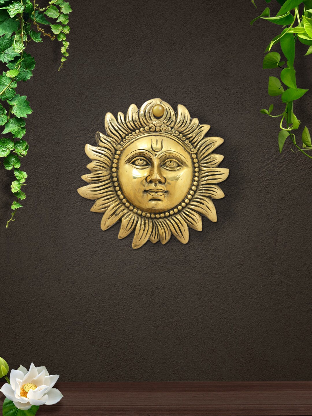 

Imli Street Gold Toned Surya Dev Big Wall Hanging Plate