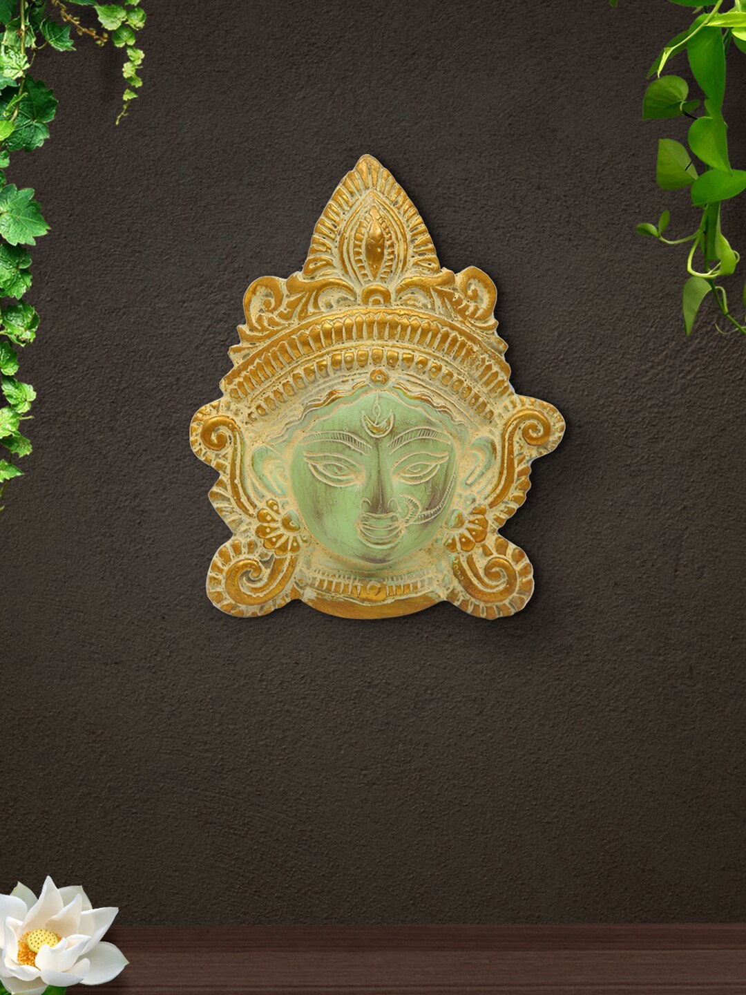 

Imli Street Green Godess Kali Wall Hanging Plate, Metallic