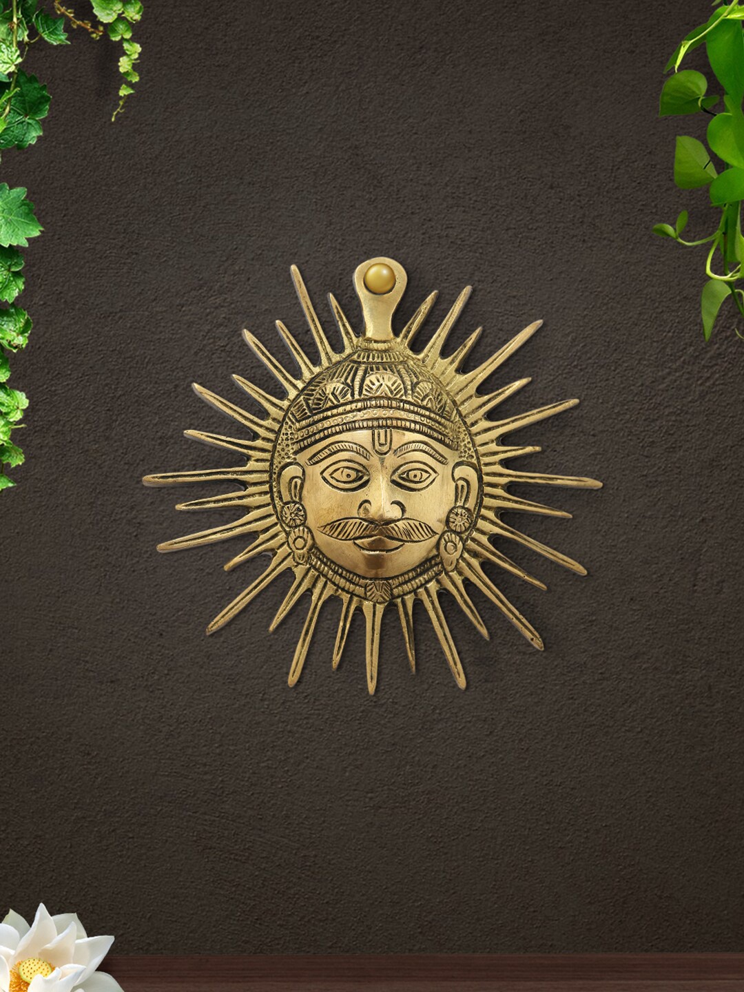 

Imli Street Gold Toned Surya Dev Wall Hanging Plate