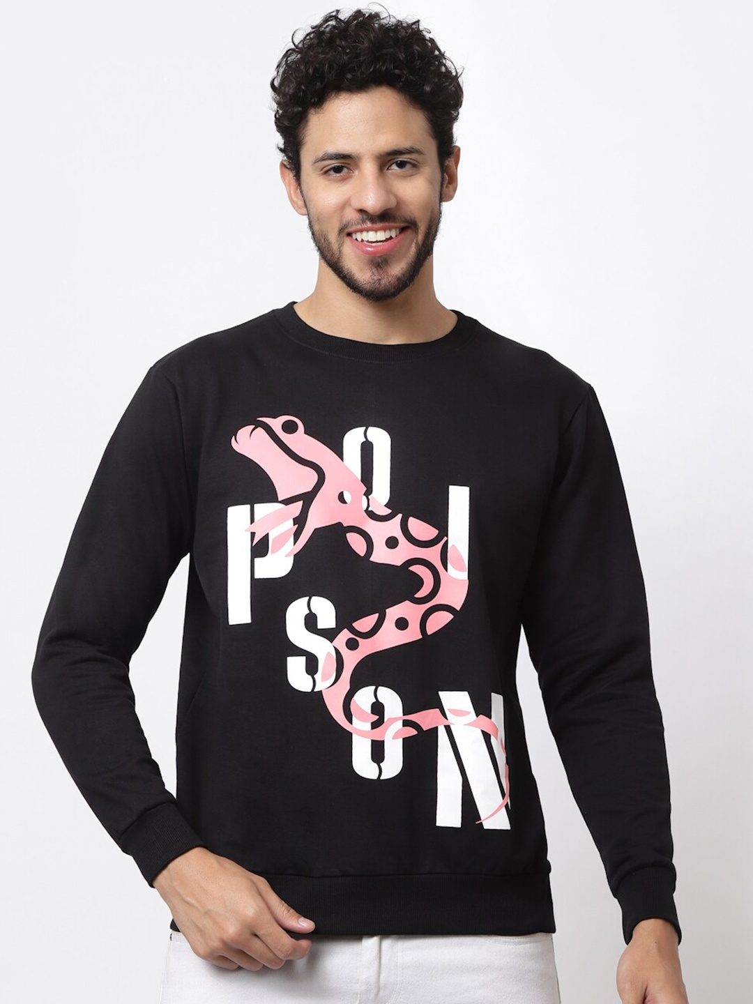 

Beetein Lamhein Graphic Printed Hooded Cotton Pullover, Black