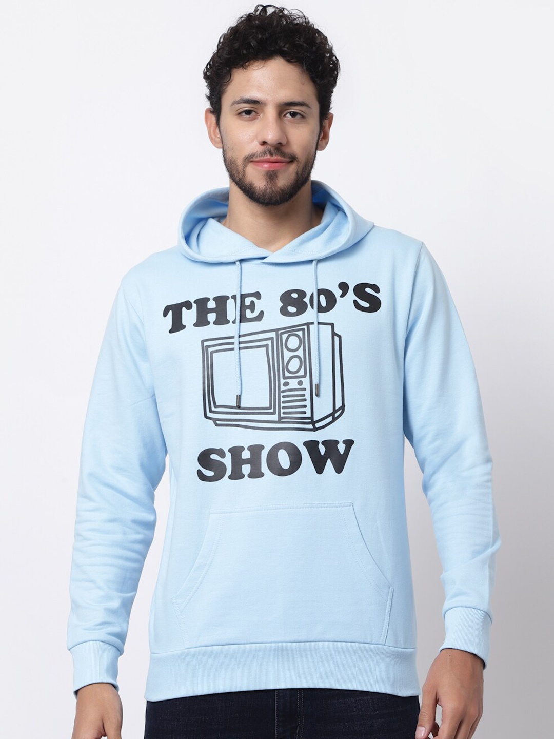 

Beetein Lamhein Typography Printed Hooded Cotton Pullover Sweatshirt, Blue