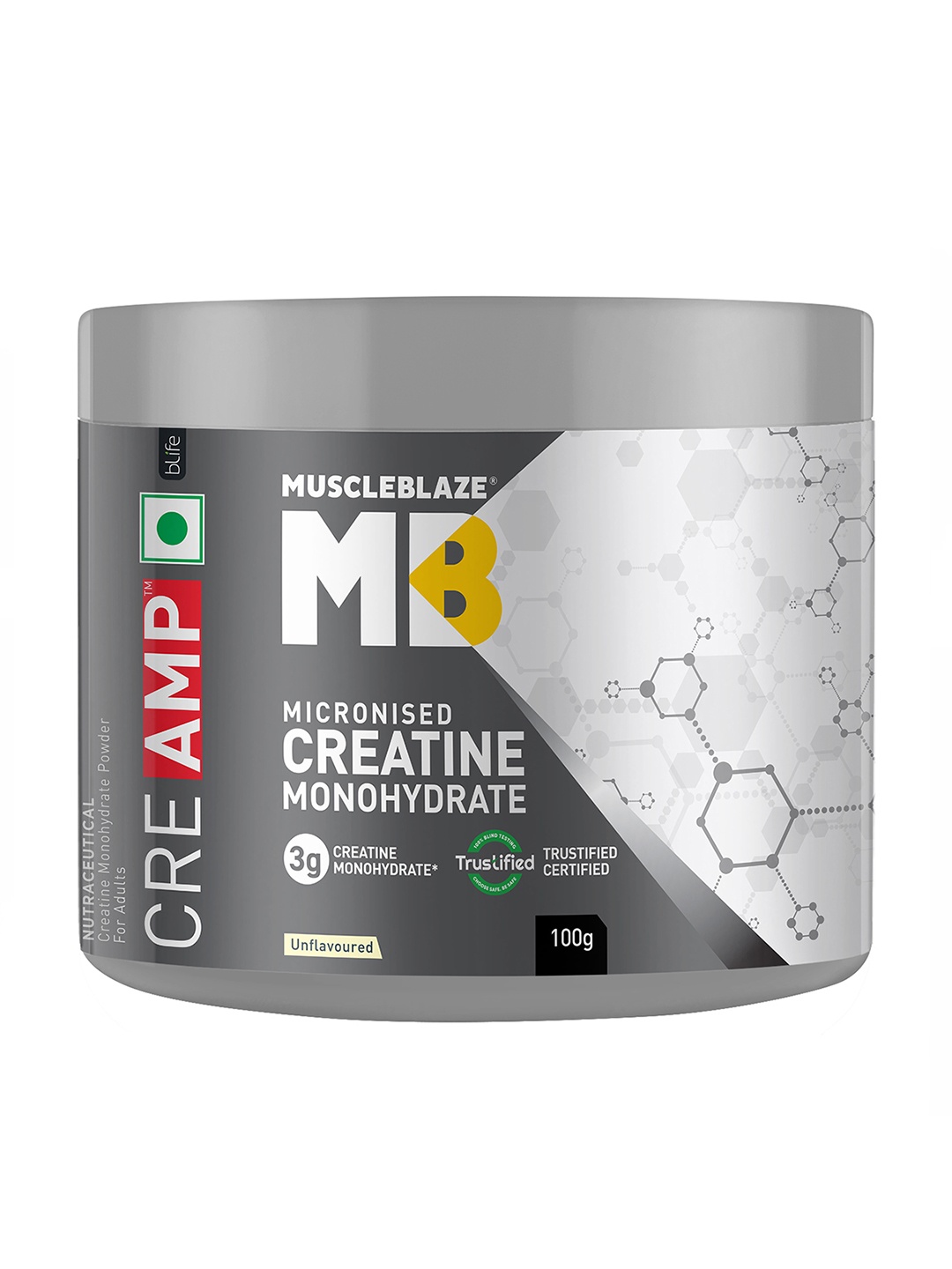 

MuscleBlaze Creatine Monohydrate 3g Powder To Increase Strength & Power - 100g, Black