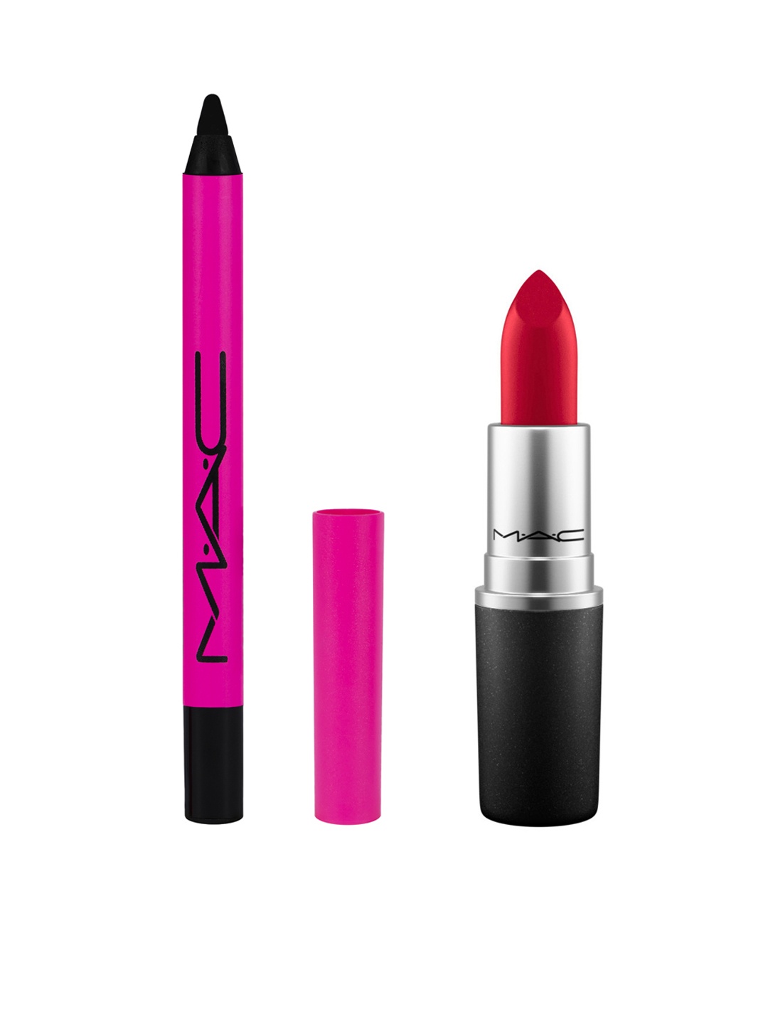 

M.A.C Retro Matte Lipstick - Ruby Woo & In Extreme Dimension Kajal Eye Liner - Black, Red