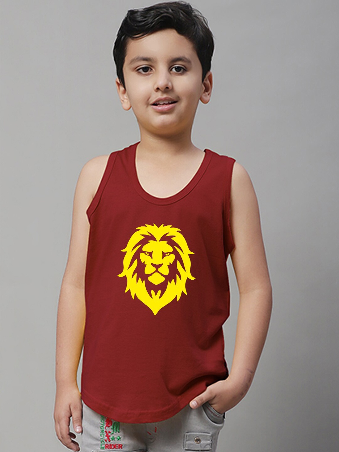 

Friskers Boys Printed Pure Cotton Innerwear Vests, Maroon