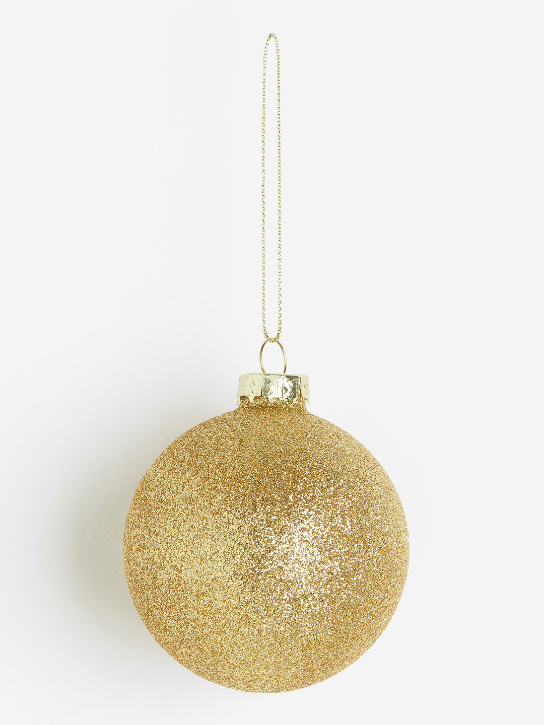 

H&M Beige Glittery Glass Christmas Bauble