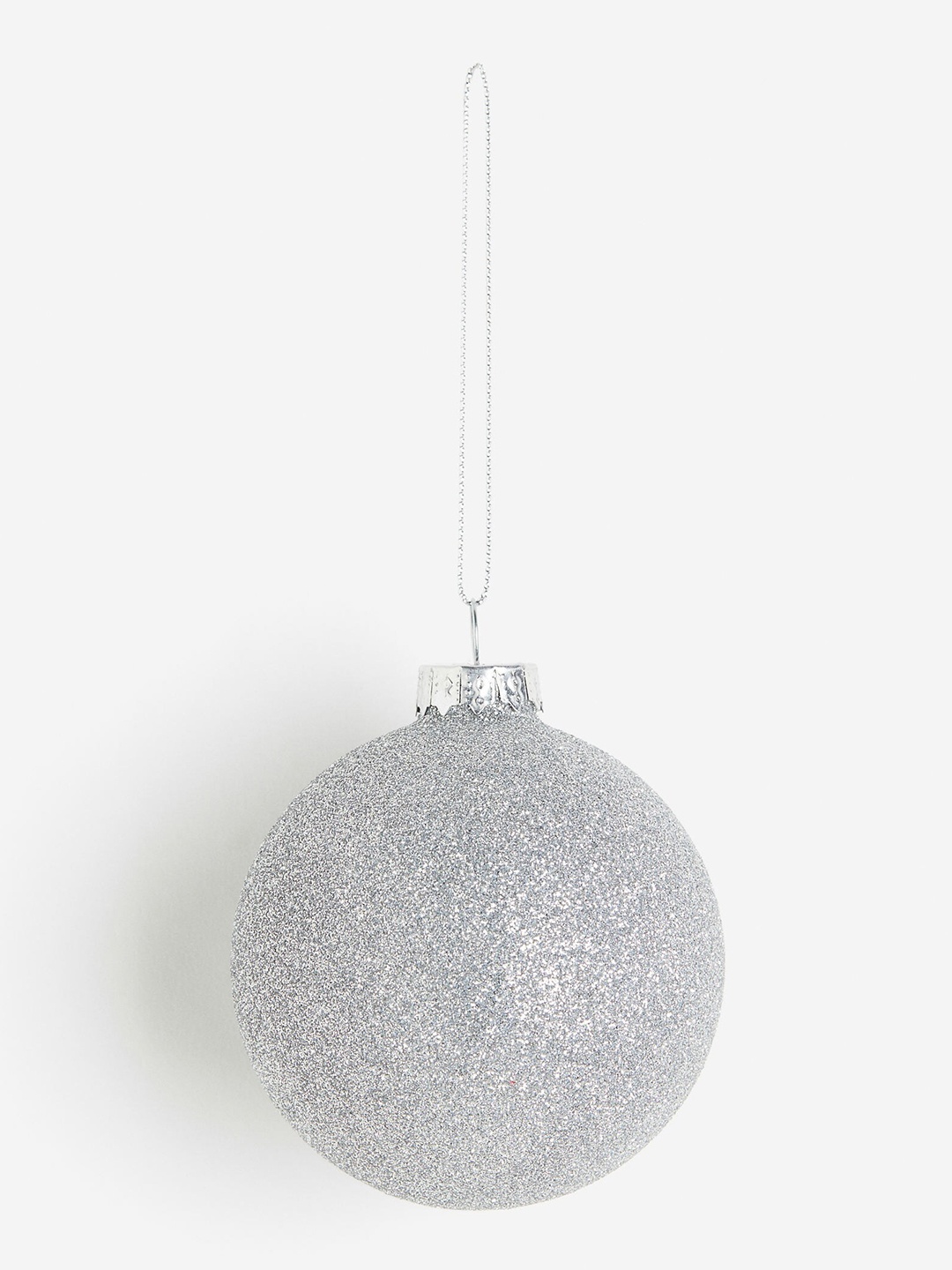 

H&M Grey Glittery Glass Christmas Bauble