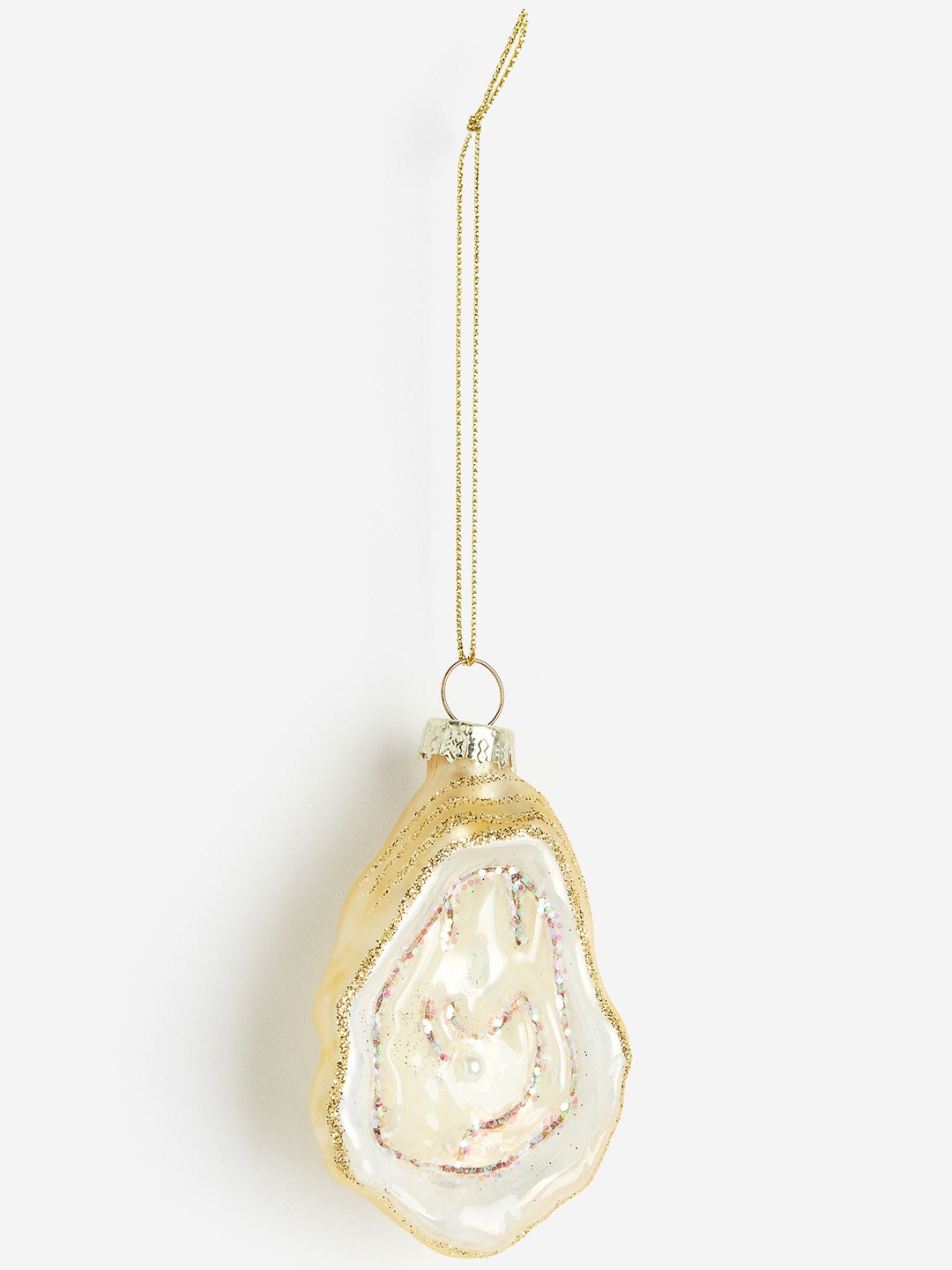 

H&M Beige Glass Christmas Tree Decoration