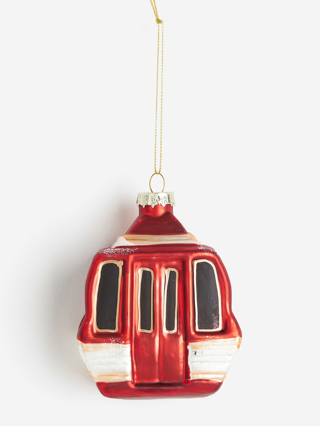 

H&M Red & Beige Glass Christmas Tree Decoration