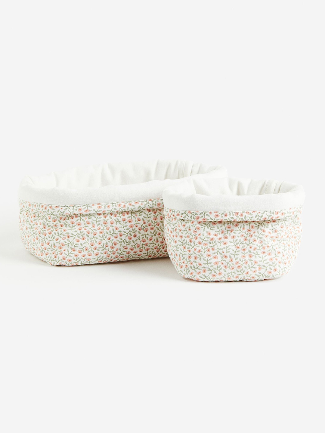 

H&M White Pure Cotton 2-Pack Quilted Storage Baskets, Multi