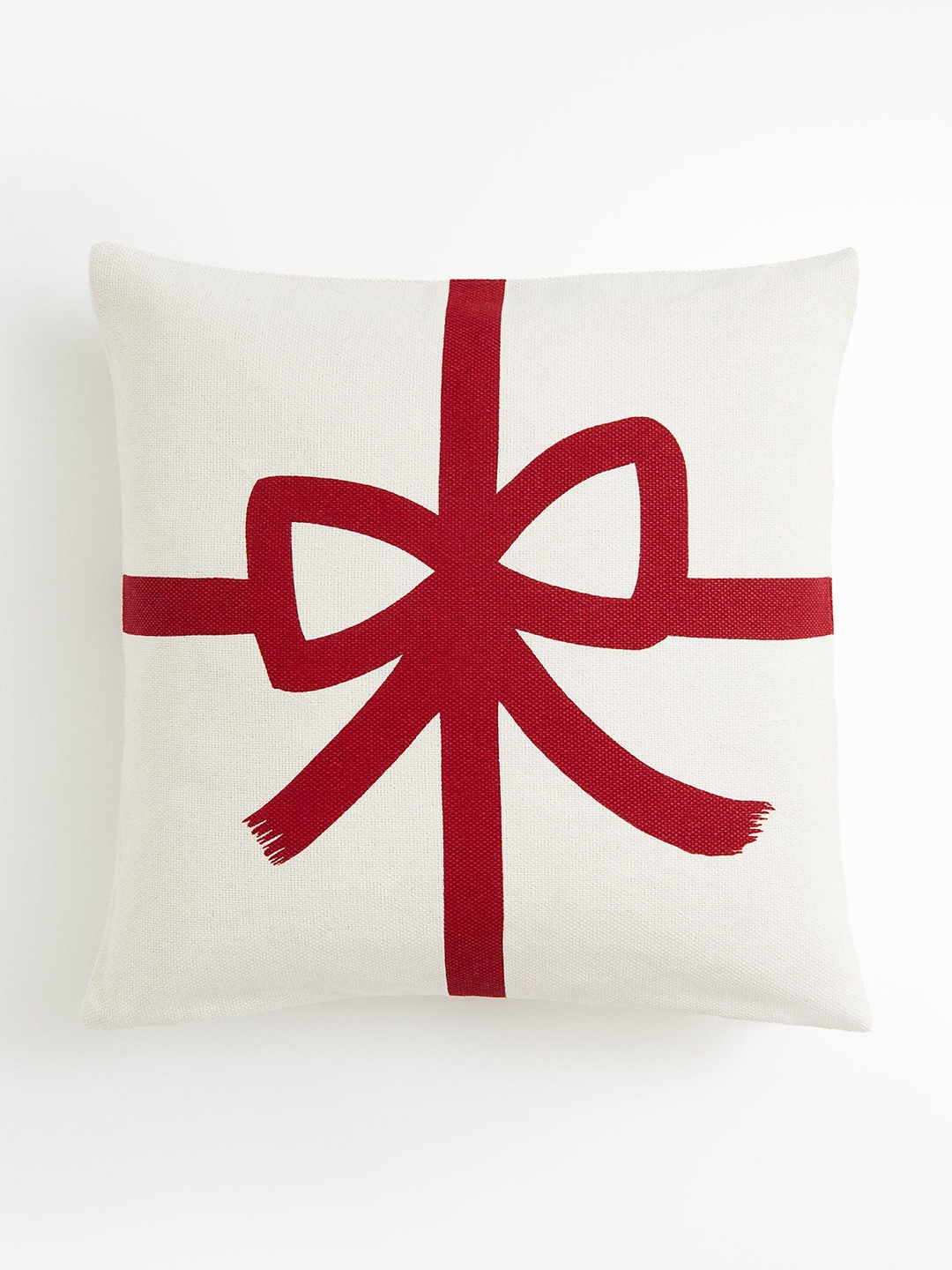 

H&M White & Red Printed Cotton Cushion Cover